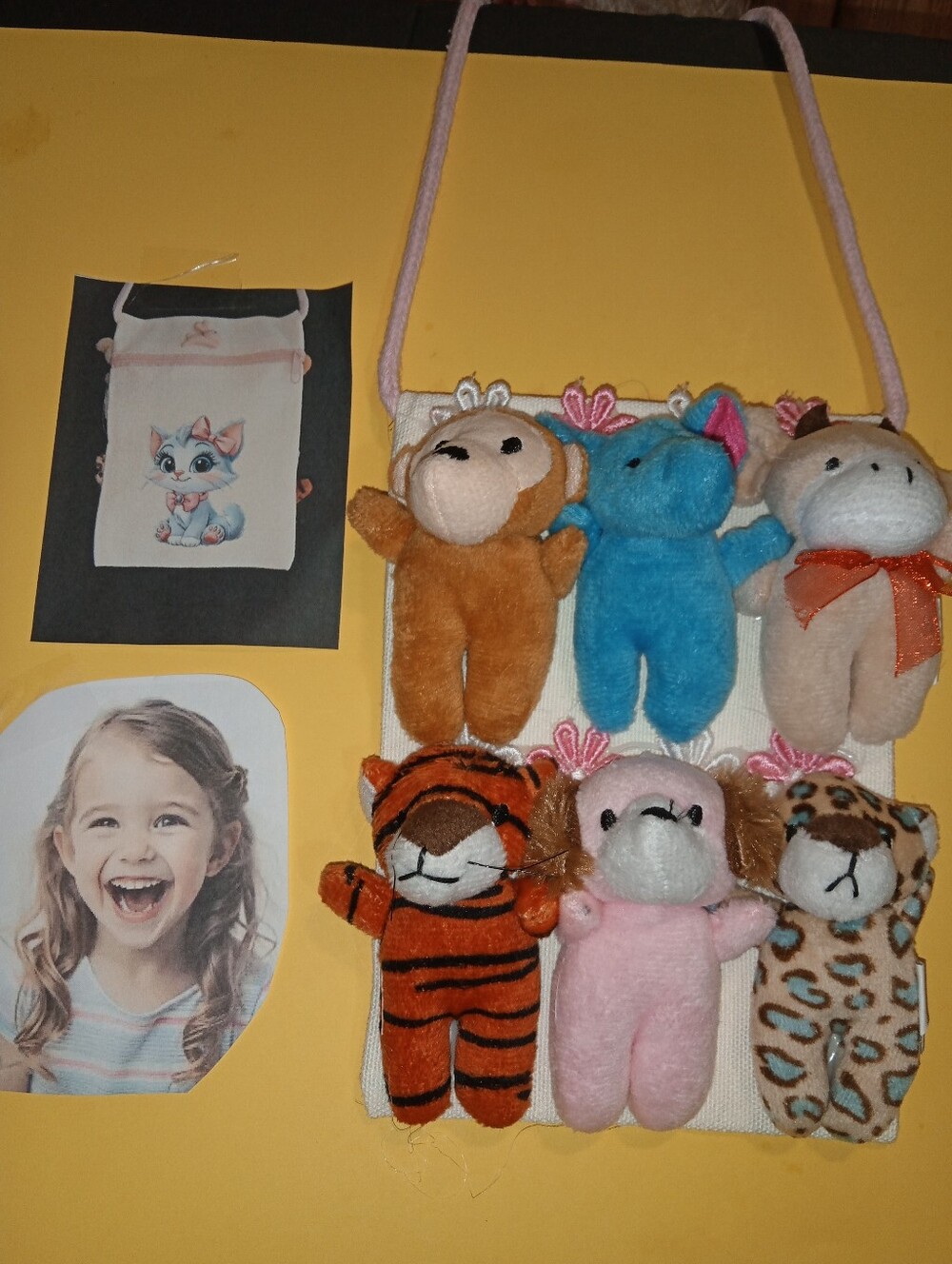 Purse For Girls! Cute Crossbody Bag With Stuffed Animals. Zipper Closure. Canvas